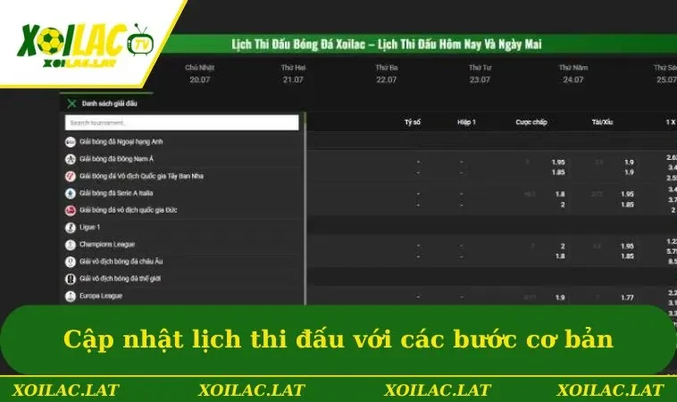 Lịch Thi Đấu 3 Cập nhật lịch thi đấu với các bước cơ bản